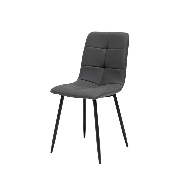 Dining Chairs - Set of 4 - Faux Leather - Charcoal