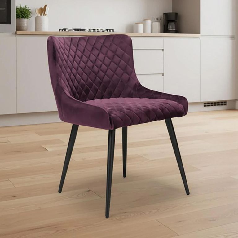 Malmo Dining Chair - Set of 2 - Purple Fabric