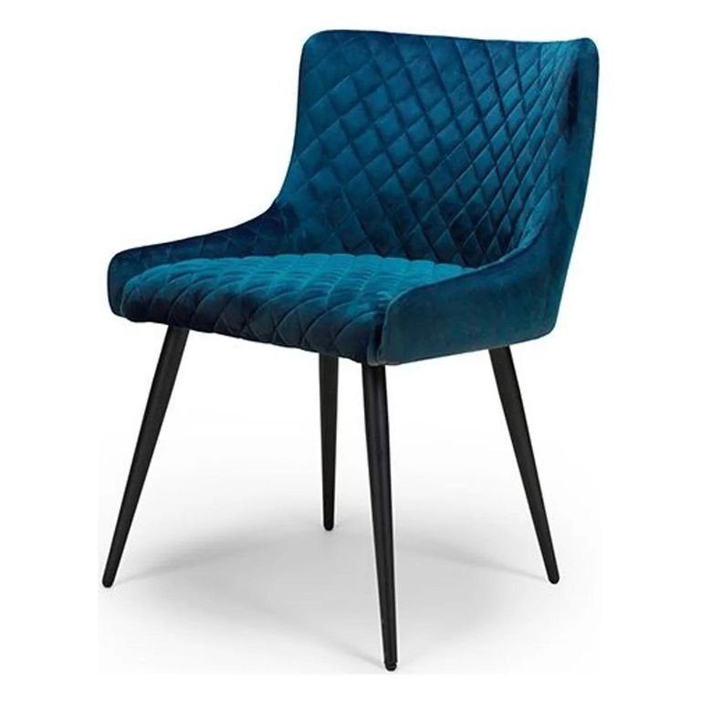 Malmo Dining Chair - Set of 2 - Blue Fabric