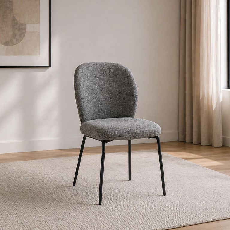 Faro Dining Chairs - Set of 2 - Fabric - Charcoal