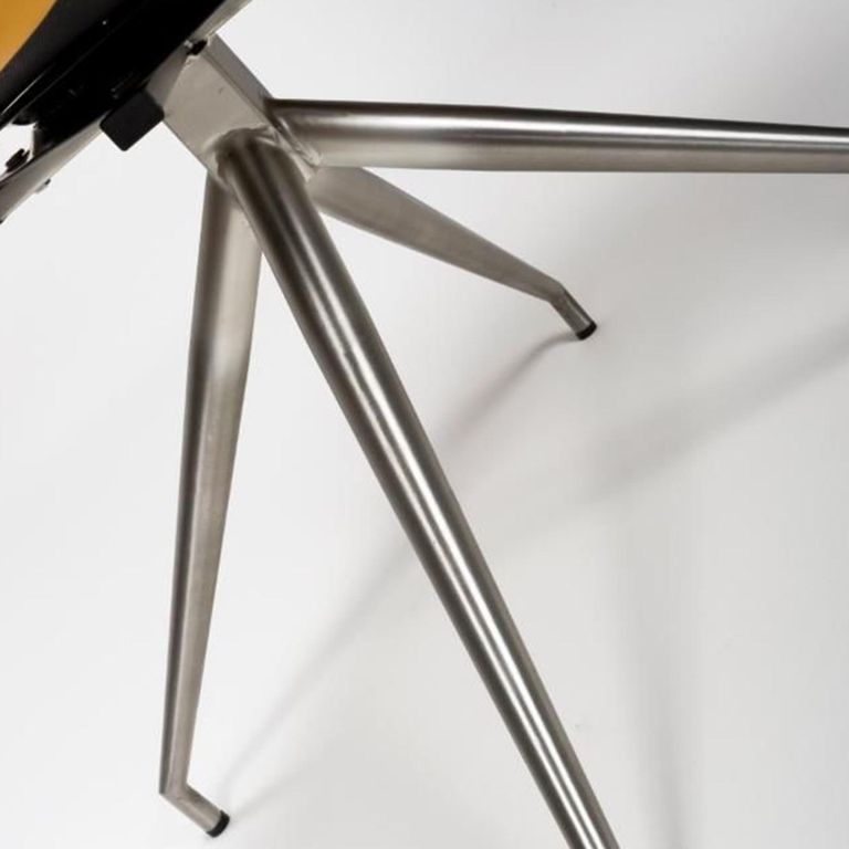 Nobo Swivel Dining Chair - Set of 2 - Yellow Faux Leather - Chrome Legs