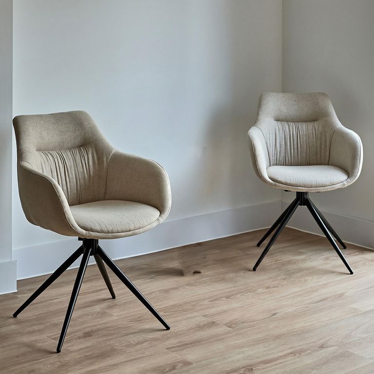 Boden Carver Dining Chair - Set of 2 - Natural Fabric
