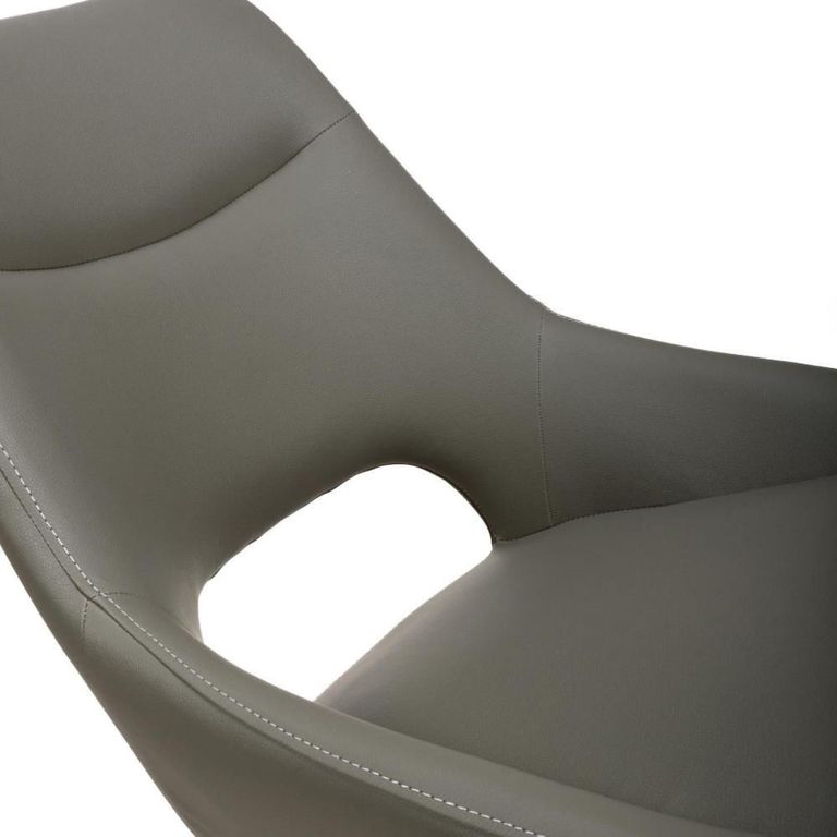 Ace Swivel Dining Chair - Set of 2 - Grey Faux Leather