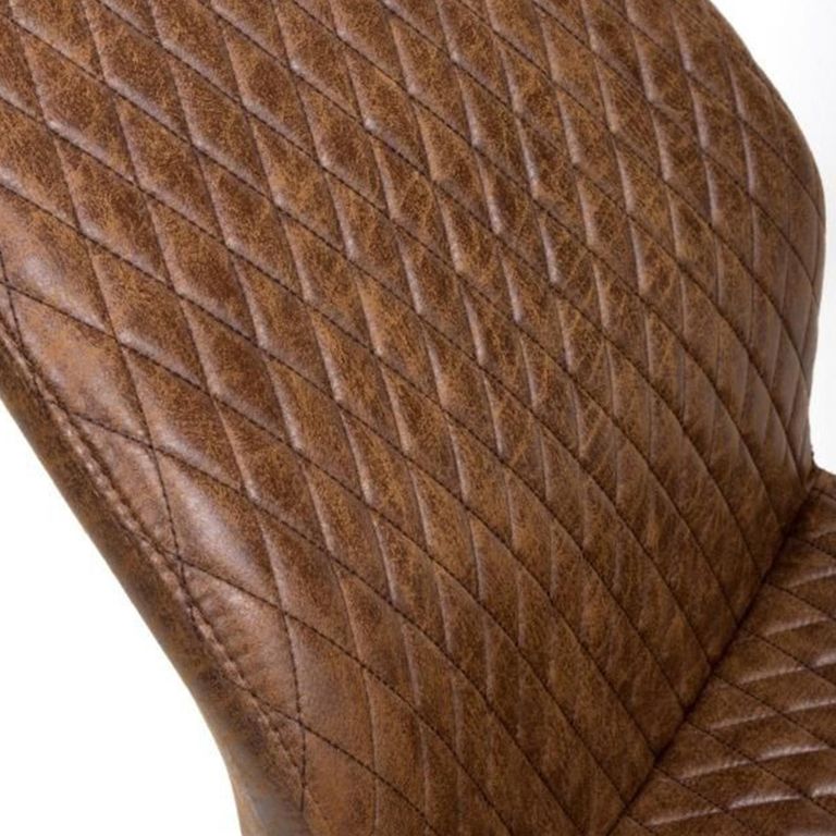Charlie Cantilever Dining Chair - Set of 2 - Brown Faux Leather