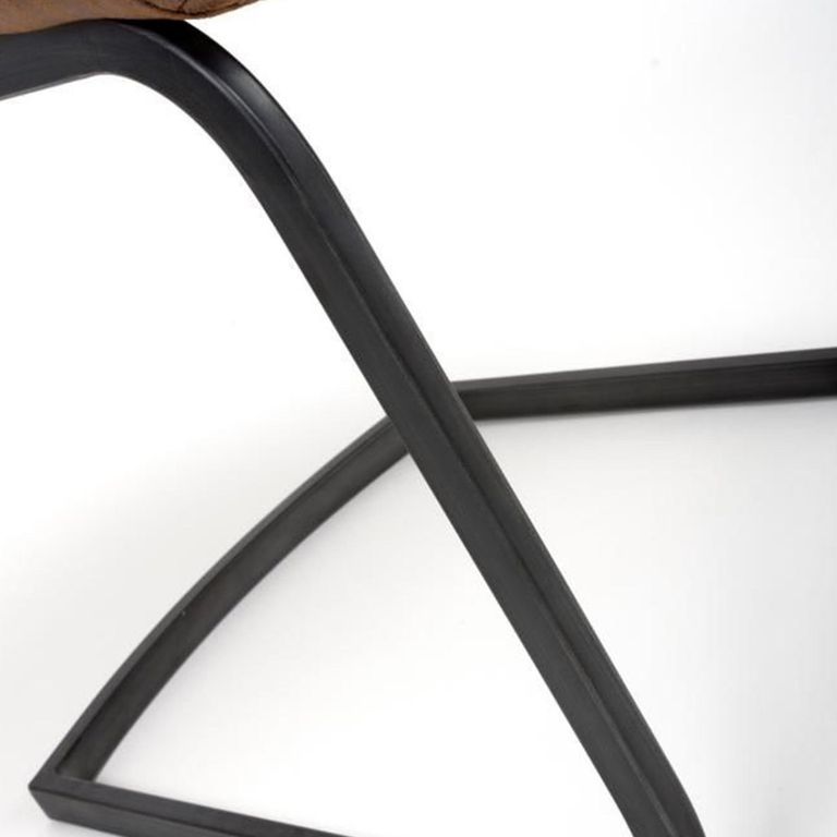 Charlie Cantilever Dining Chair - Set of 2 - Brown Faux Leather
