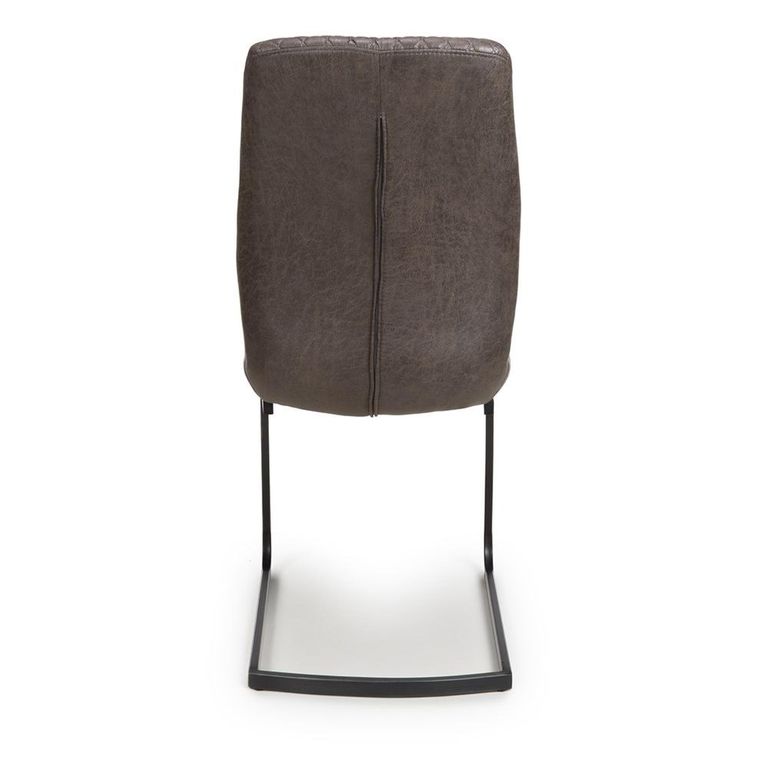 Charlie Cantilever Dining Chair - Set of 2 - Grey Faux Leather