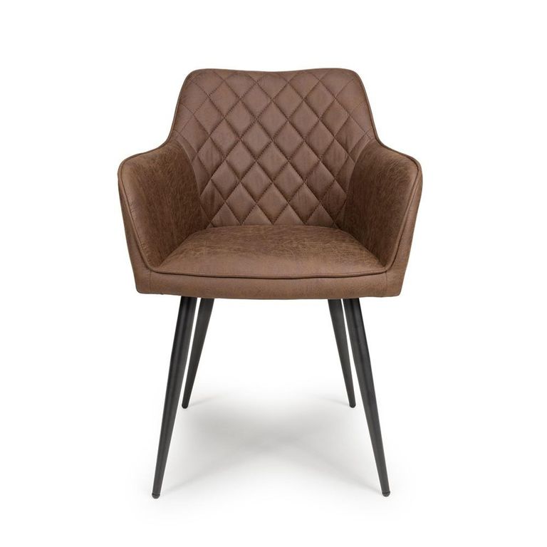 Charlie Dining Chair - Set of 2 - Brown Faux Leather