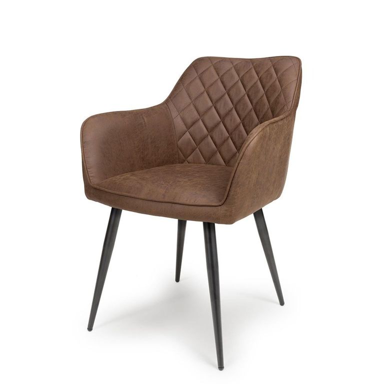 Charlie Dining Chair - Set of 2 - Brown Faux Leather