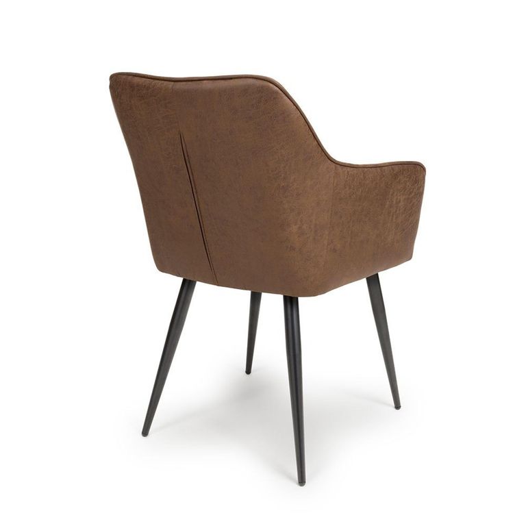 Charlie Dining Chair - Set of 2 - Brown Faux Leather