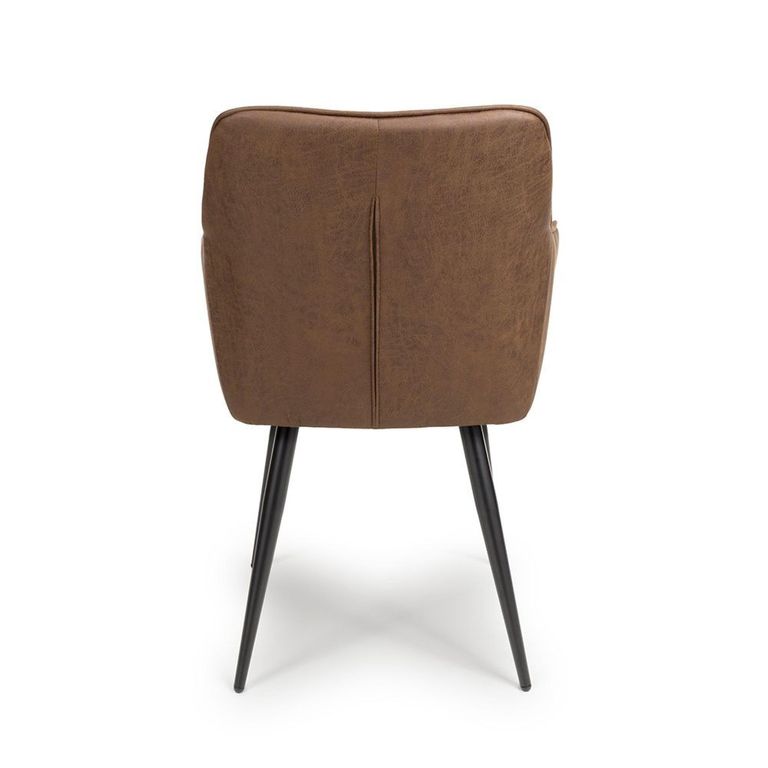 Charlie Dining Chair - Set of 2 - Brown Faux Leather