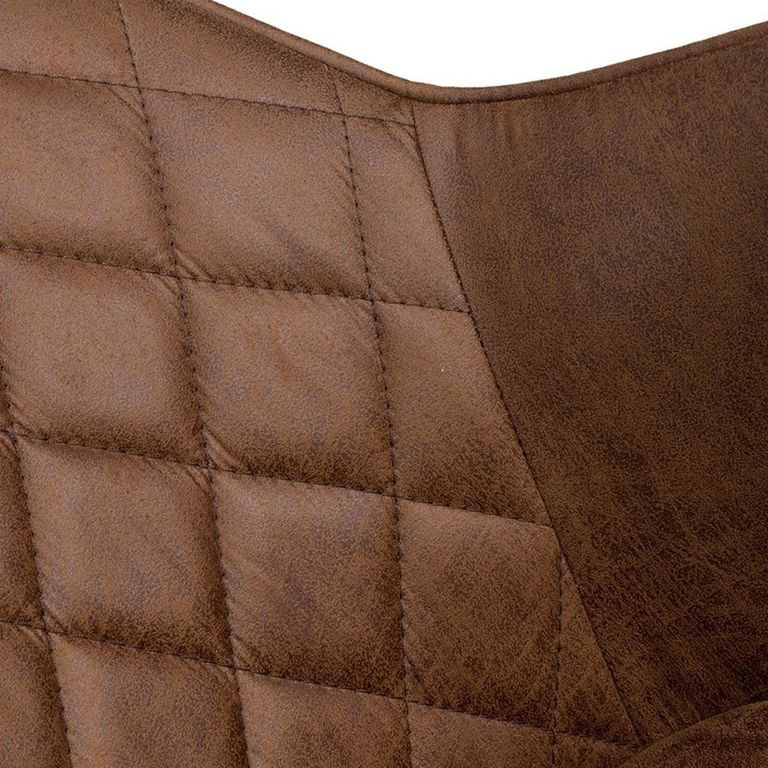 Charlie Dining Chair - Set of 2 - Brown Faux Leather