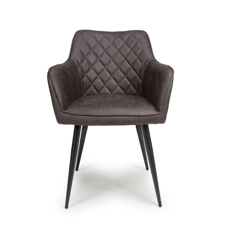 Charlie Dining Chair - Set of 2 - Grey Faux Leather
