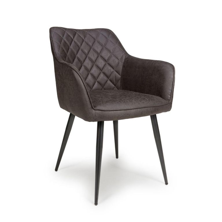 Charlie Dining Chair - Set of 2 - Grey Faux Leather