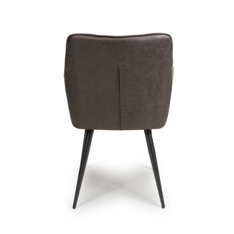 Charlie Dining Chair - Set of 2 - Grey Faux Leather