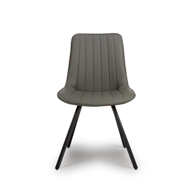 Miro Dining Chair - Set of 2 - Grey Faux Leather