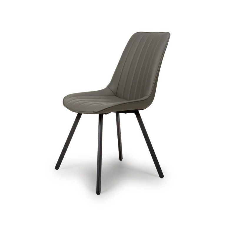Miro Dining Chair - Set of 2 - Grey Faux Leather