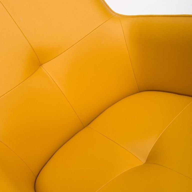 Nix Swivel Dining Chair - Set of 2 - Yellow Faux Leather
