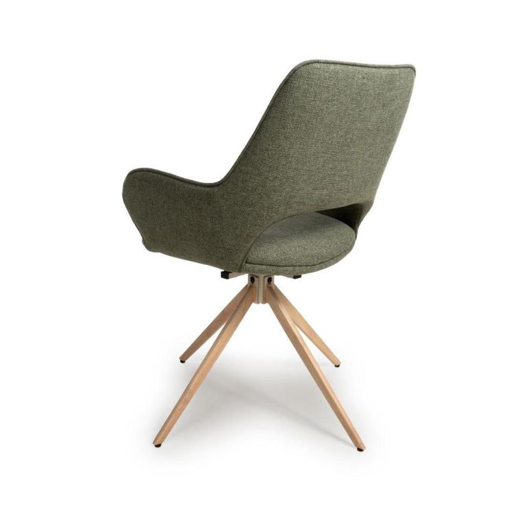 Perth Swivel Dining Chair - Set of 2 - Green Fabric