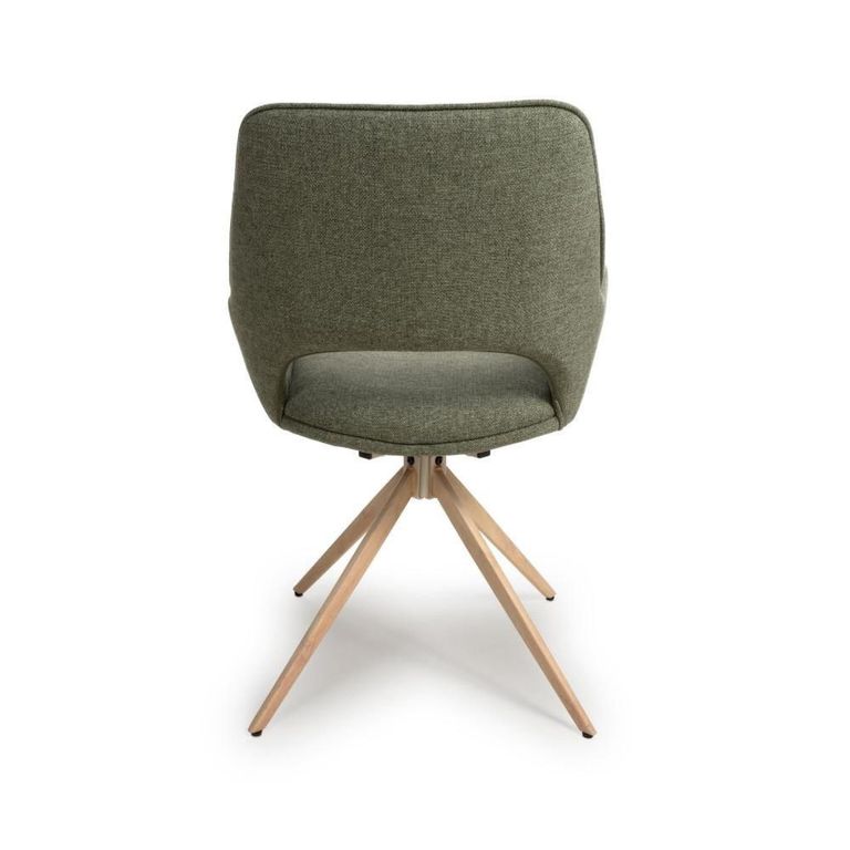 Perth Swivel Dining Chair - Set of 2 - Green Fabric