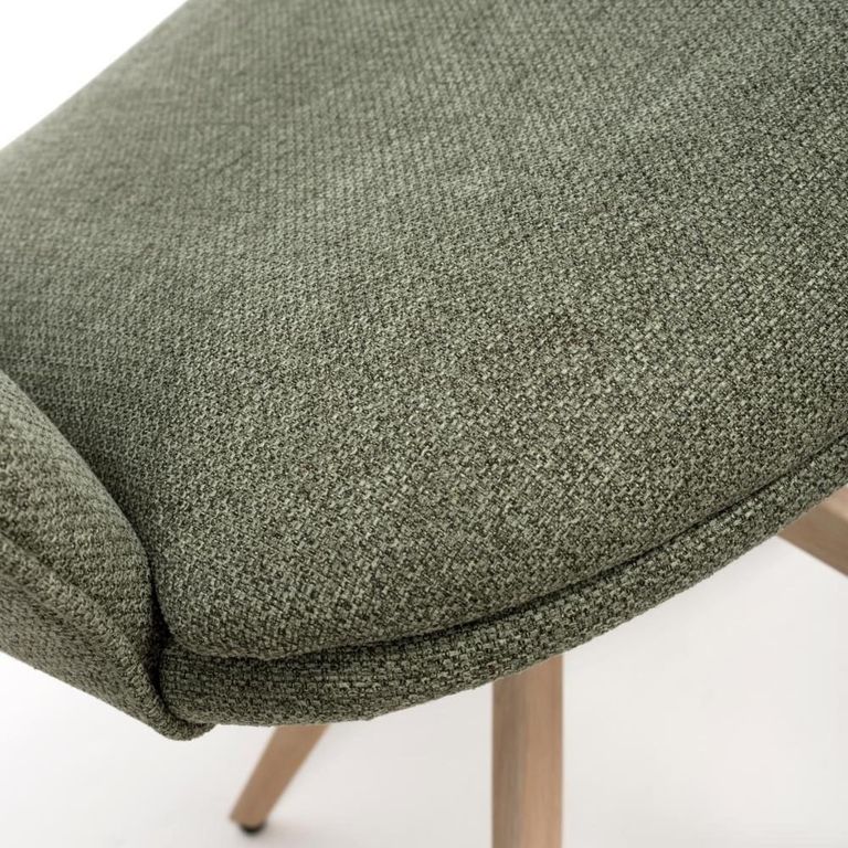 Perth Swivel Dining Chair - Set of 2 - Green Fabric