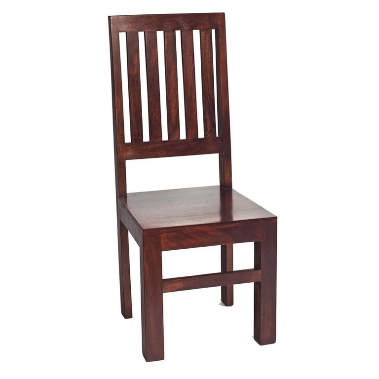 Dakota Dining Chairs - Set of 2 - Slatted Back - Dark Mango Wood