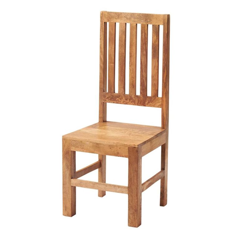 Dakota Dining Chairs - Set of 2 - Slatted Back - Light Mango Wood