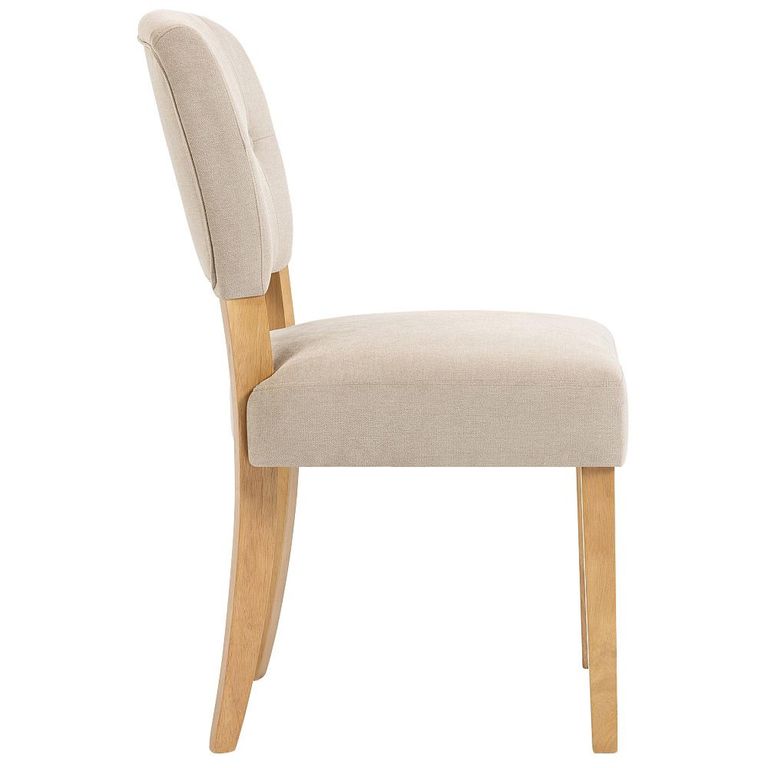 Alice Dining Chair - Set of 2 - Sand Fabric - Natural Legs