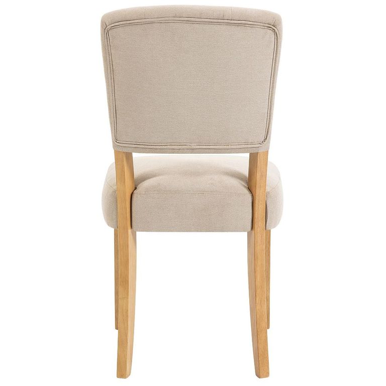 Alice Dining Chair - Set of 2 - Sand Fabric - Natural Legs