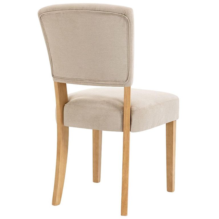 Alice Dining Chair - Set of 2 - Sand Fabric - Natural Legs
