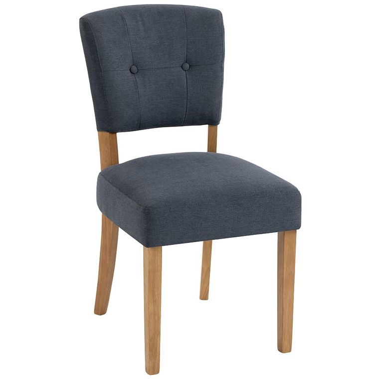 Alice Dining Chair - Set of 2 - Slate Fabric - Natural Legs