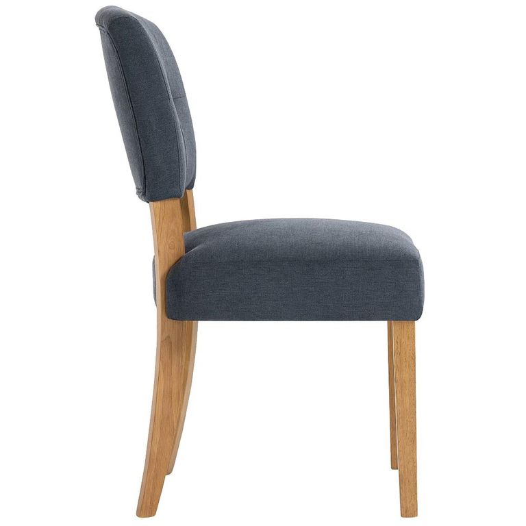 Alice Dining Chair - Set of 2 - Slate Fabric - Natural Legs