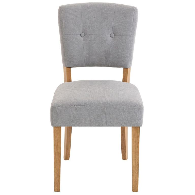 Alice Dining Chair - Set of 2 - Stone Fabric - Natural Legs