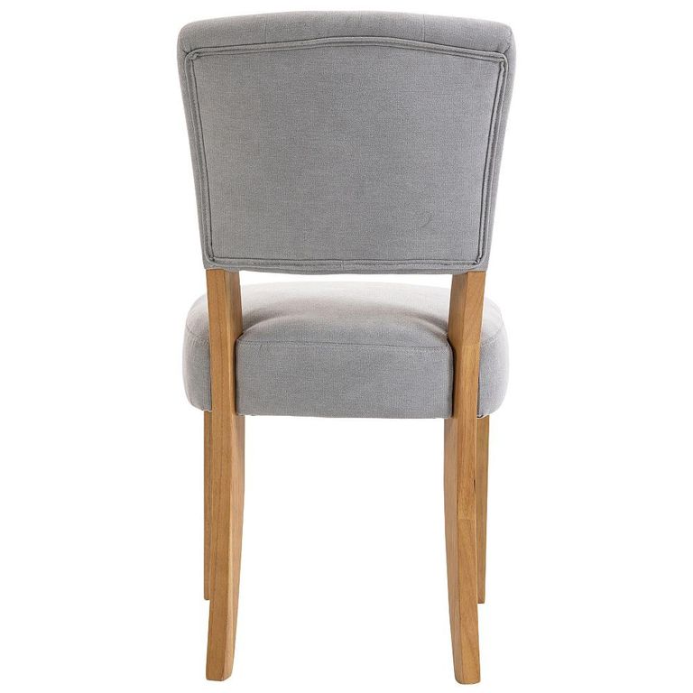 Alice Dining Chair - Set of 2 - Stone Fabric - Natural Legs