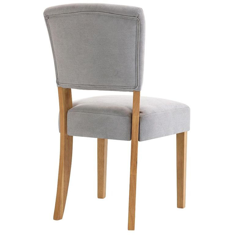 Alice Dining Chair - Set of 2 - Stone Fabric - Natural Legs