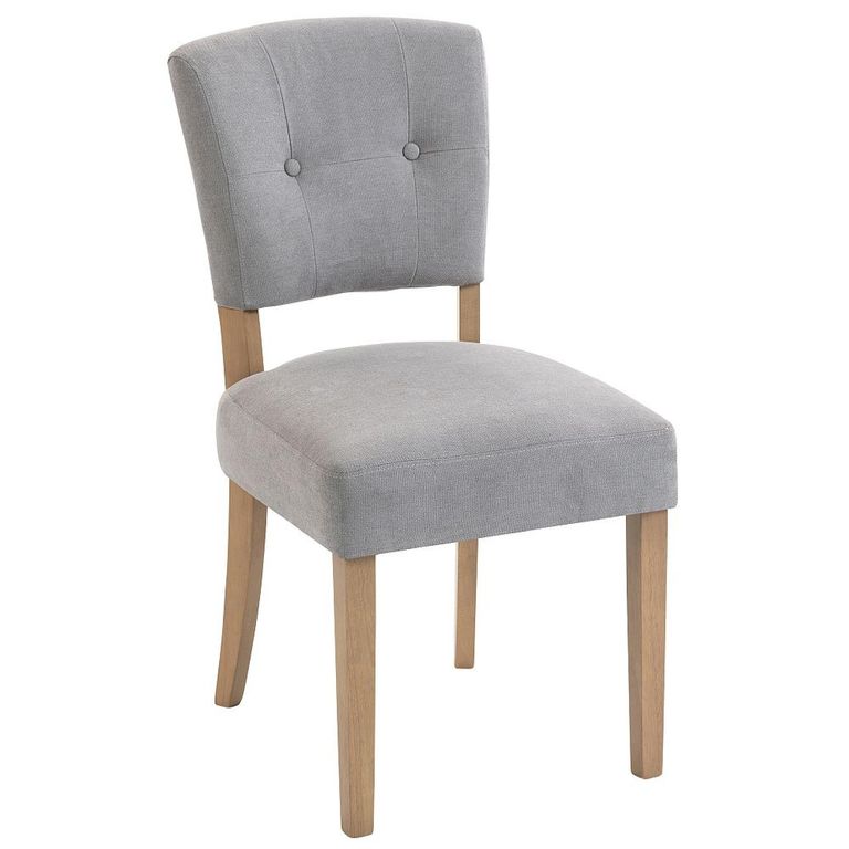Alice Dining Chair - Set of 2 - Stone Fabric - Pale Legs