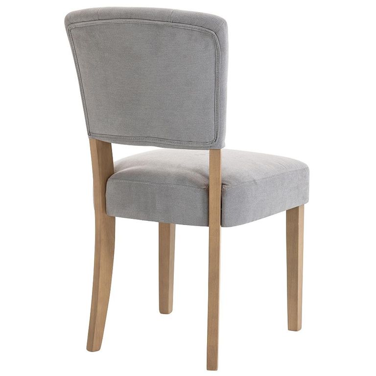 Alice Dining Chair - Set of 2 - Stone Fabric - Pale Legs