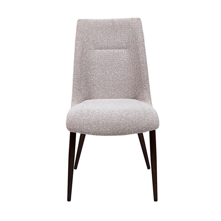 Chelsea Dining Chair - Set of 2 - Natural Fabric - Brown Legs