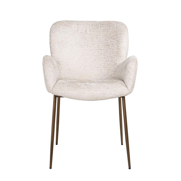 Amber Dining Armchair - Cream Fusion - Fabric and Metal