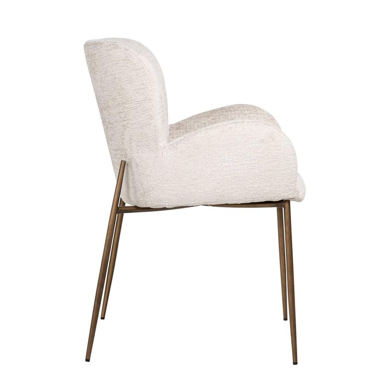 Amber Dining Armchair - Cream Fusion - Fabric and Metal