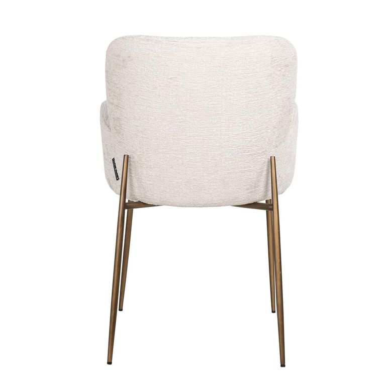 Amber Dining Armchair - Cream Fusion - Fabric and Metal