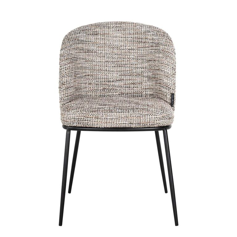 Elvi Dining Armchair - Set of 2 - Curved Back - Trendy Nature - Fabric and Metal