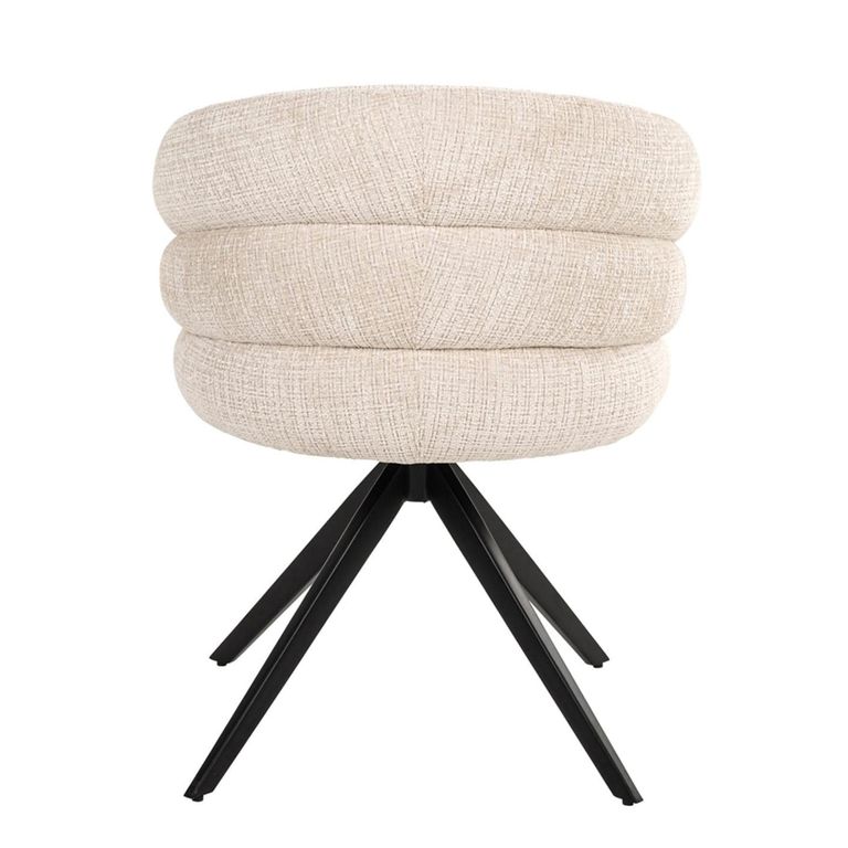 Serenity Swivel Dining Armchair - Niagara Beige - Fabric and Metal