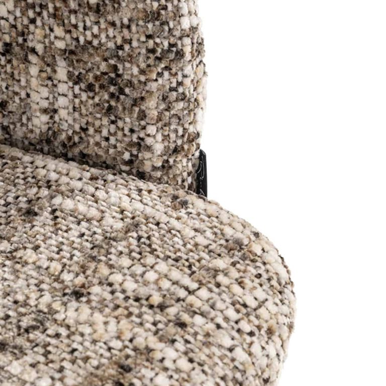 Serenity Swivel Dining Armchair - Omara Brown - Fabric and Metal
