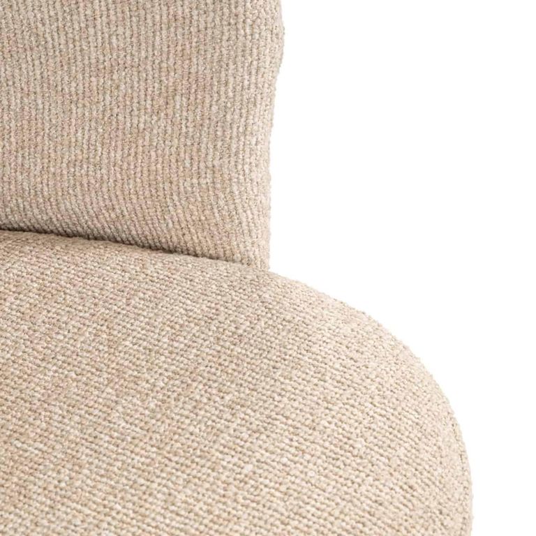 Zendaya Swivel Dining Armchair - Biscotti and Gold - Fabric and Metal