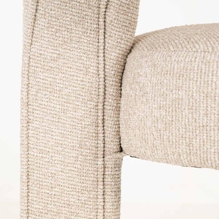 Belle Dining Chair - Curved Back - Biscotti - Fabric