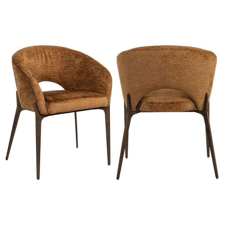 Kenzi Cognac Fabric Dining Chair