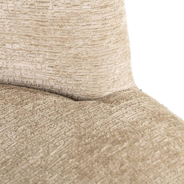 Stella Desert Fabric Dining Chair with Black Legs