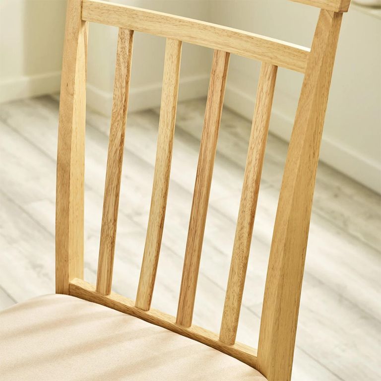 Coast Dining Chair - Set of 2 - Natural - Cream - Solid Wood and Fabric