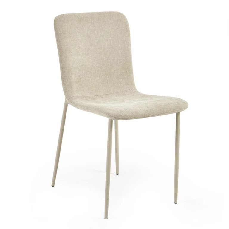Nora Dining Chair - Set of 4 - Cream Chenille - Fabric and Metal