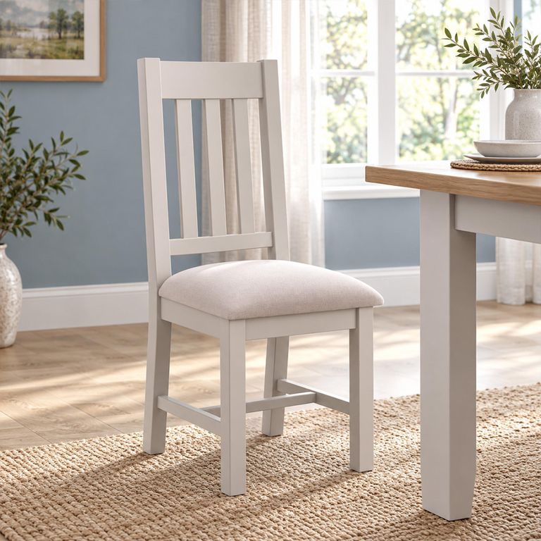 Richmond Dining Chair - Set of 2 - Slatted Back - Grey